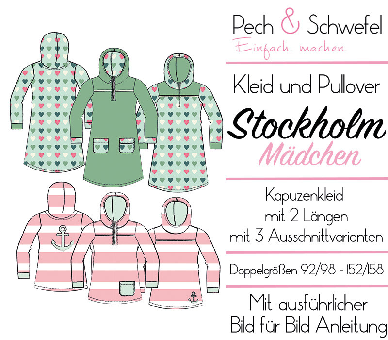 Ebook - Stockholm Mädchen - Größe 92/98 bis 152/158 von Pech und Schwefel